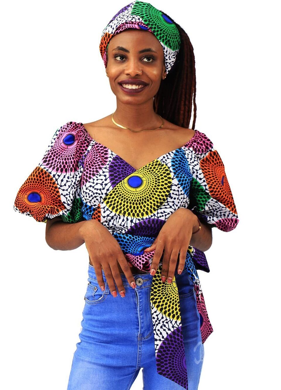 5837 African Wax Top Ankara Print Tops & Head Wrap Set as1 Alpha 4X_l
